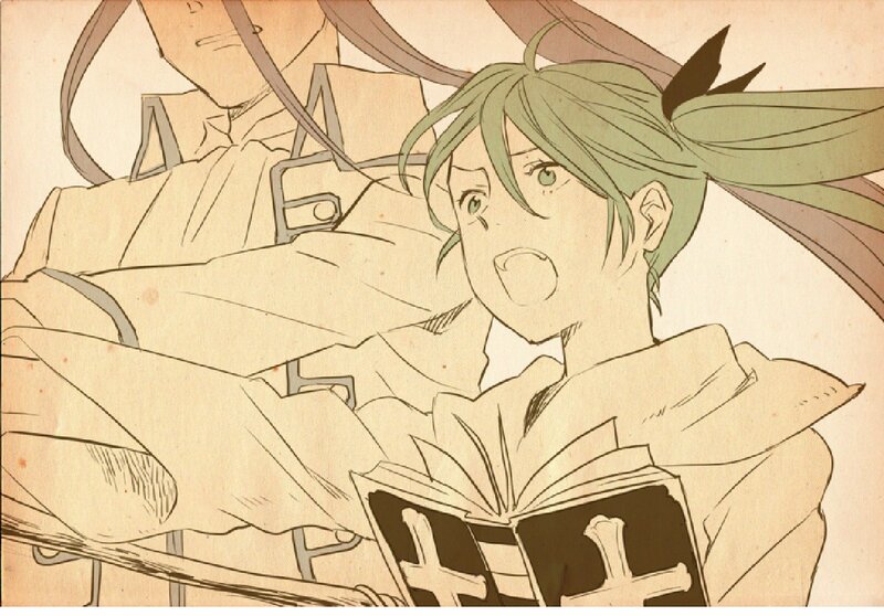 Green-haired Girl Reading