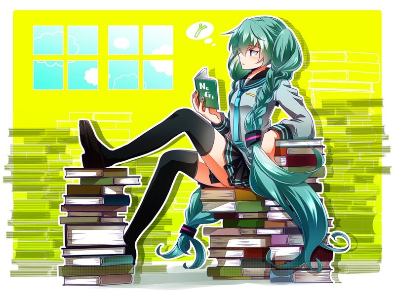 Green-haired Girl Reading — Yellow