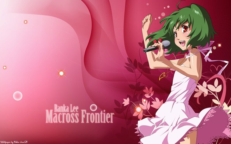 Green-haired Girl Singing — Pink