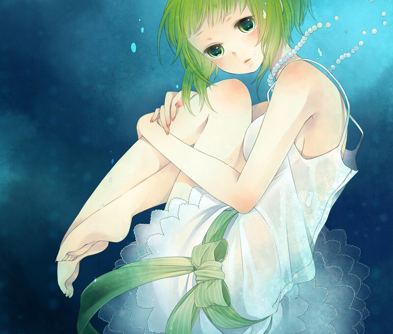Green-haired Girl Underwater — Blue