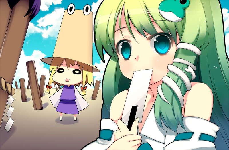 Green-haired girl with a knife