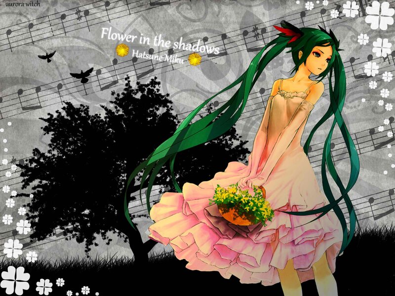 Green-haired Girl with Basket — Pink, Serene