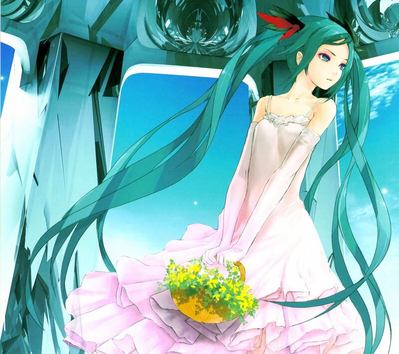 Green-haired Girl with Basket — Pink