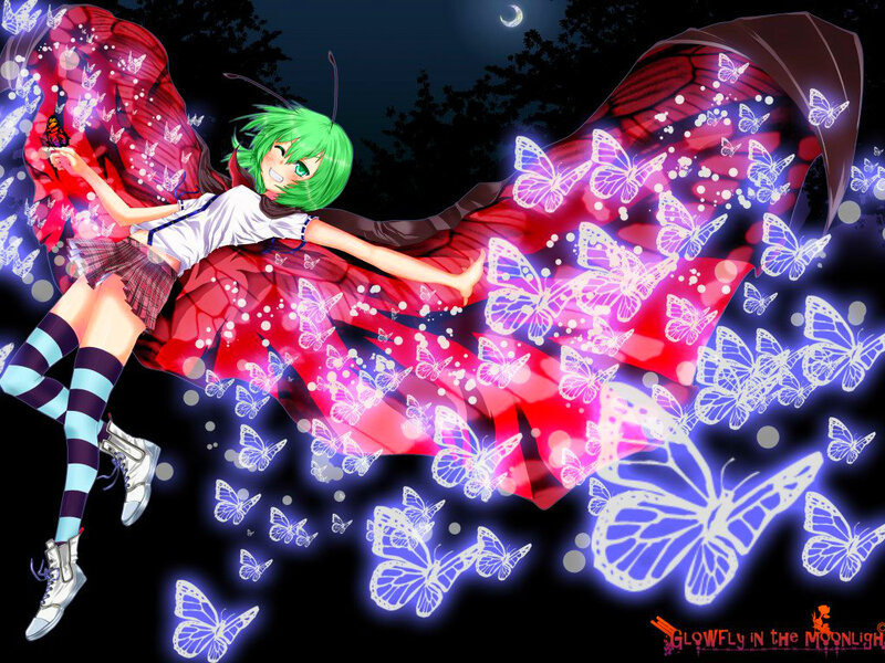 Green-haired Girl with Butterfly Wings — Red