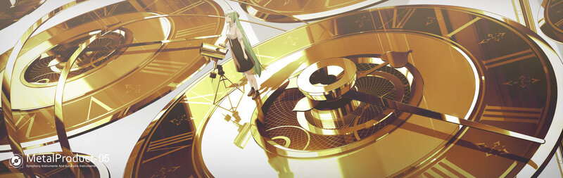 Green-haired Girl with Camera — Gold