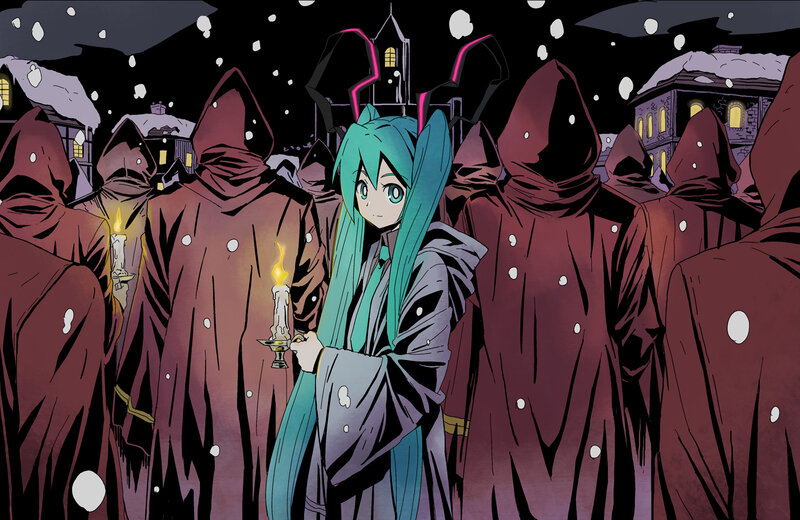 Green-haired Girl with Candle