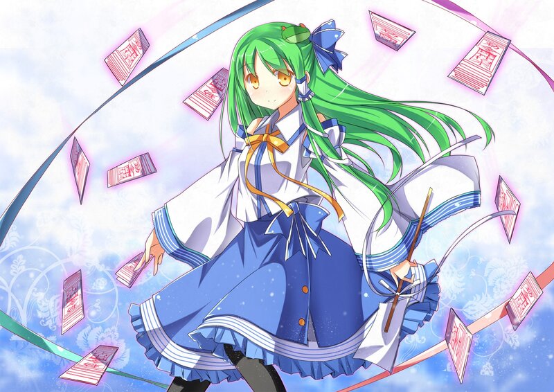 Green-haired Girl with Cards — Blue