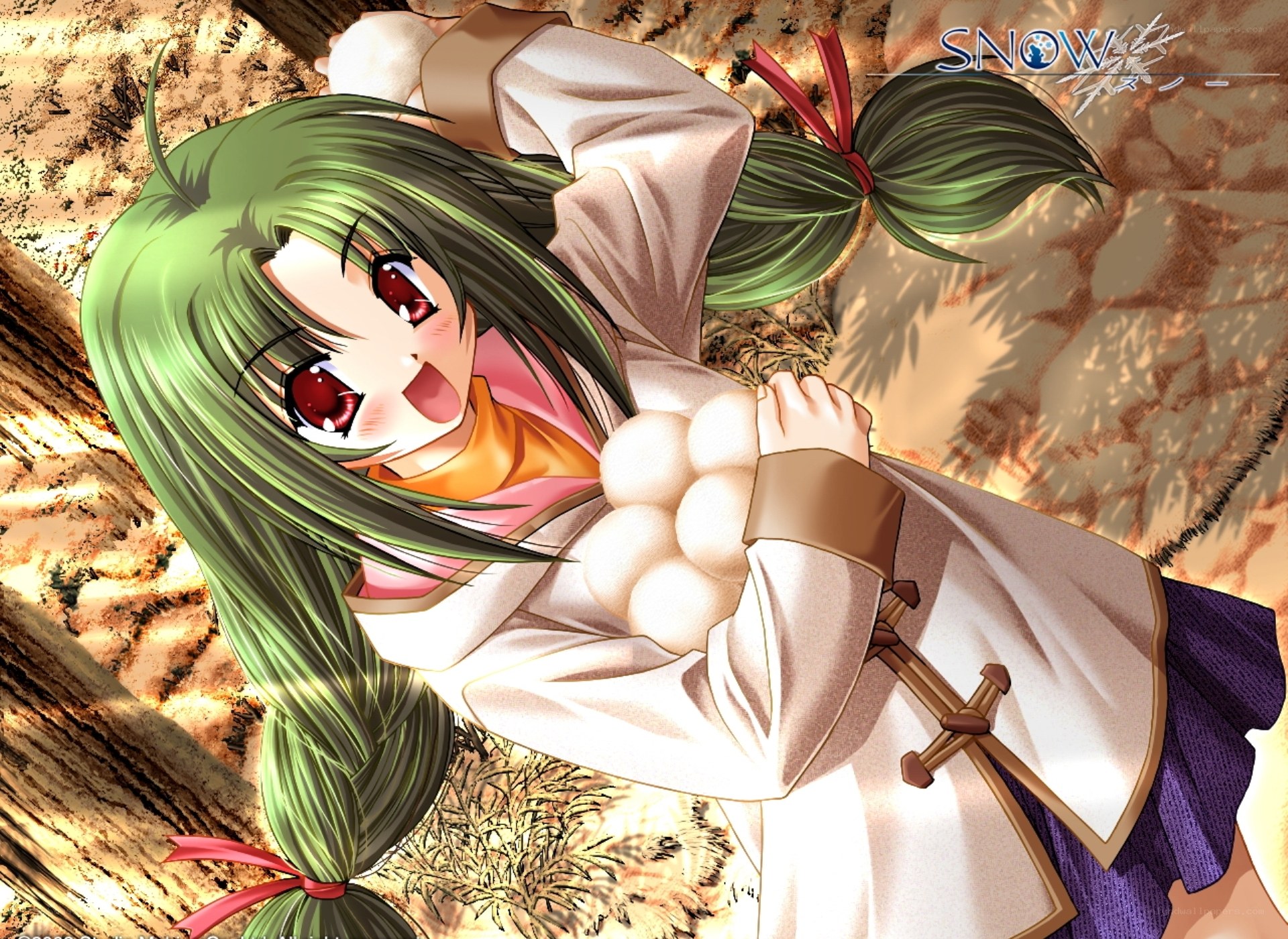 green-haired girl with eggs