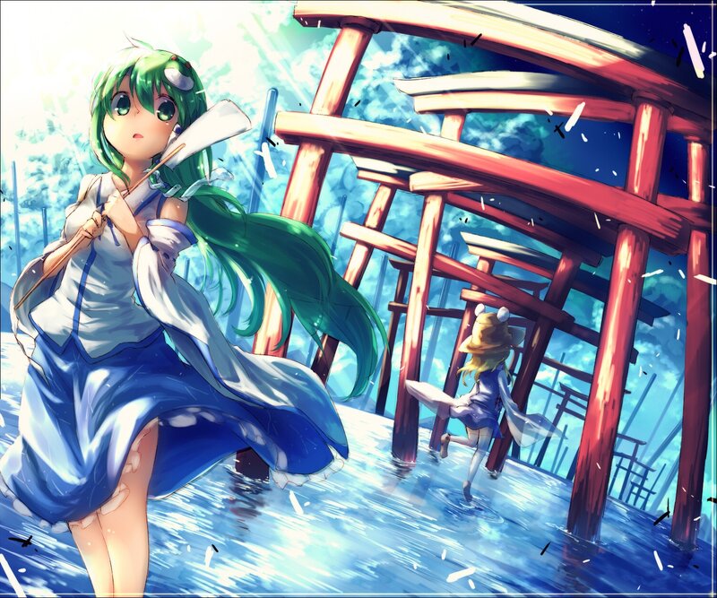 Green-haired girl with fan