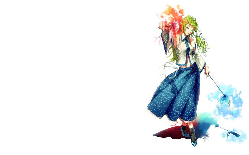 green-haired girl with fire and water magic