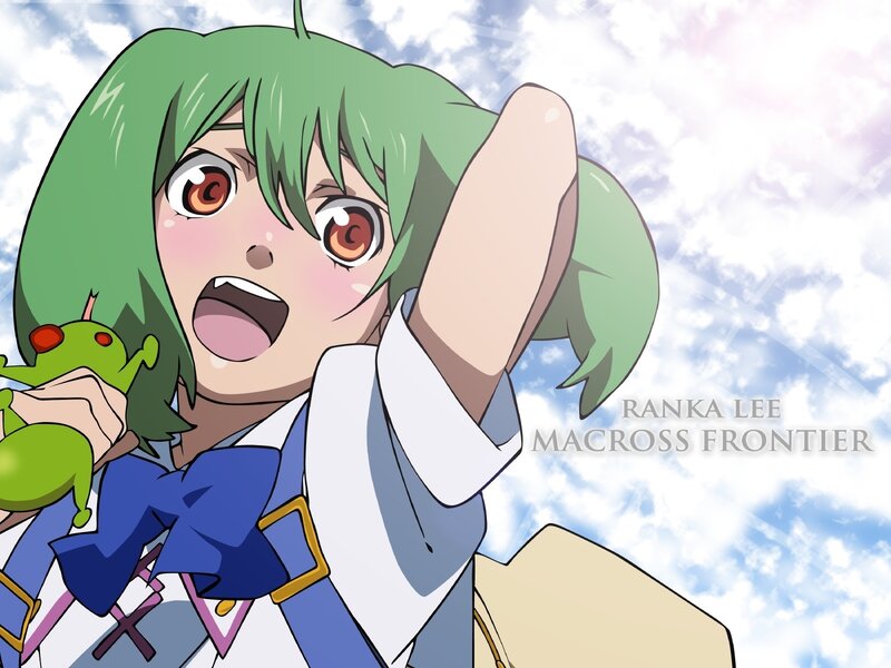 Green-haired girl with frog