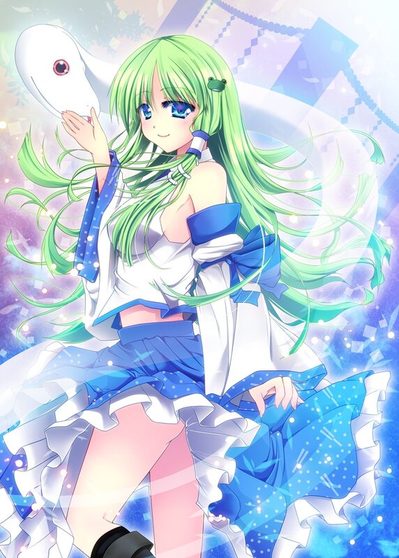 Green-haired Girl with Frog — Blue, Dreamy