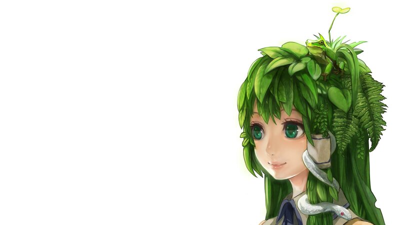 Green-haired Girl with Frog — Green, Serene, Anime