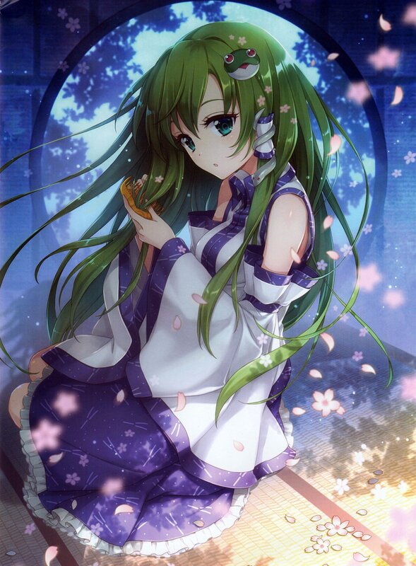 Green-haired Girl with Frog — Green, Serene