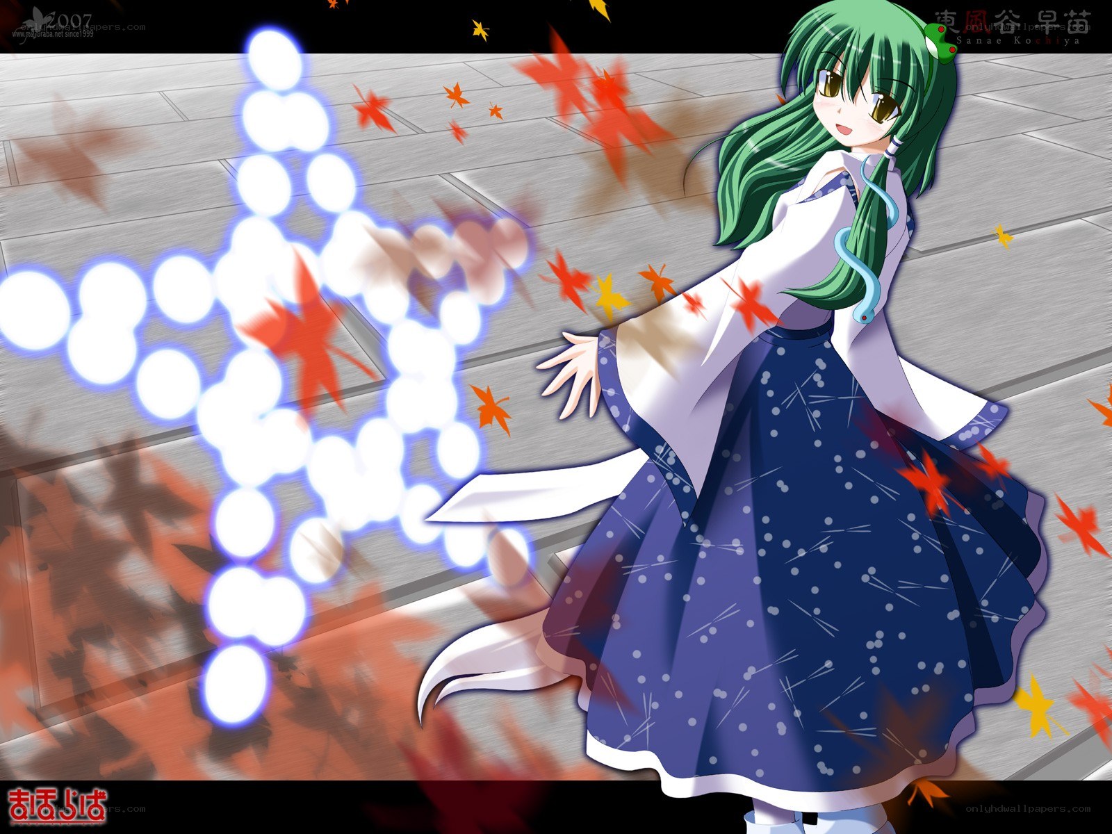 Green-haired girl with glowing spell