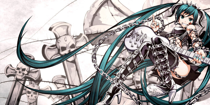 Green-haired Girl with Guitar — Teal