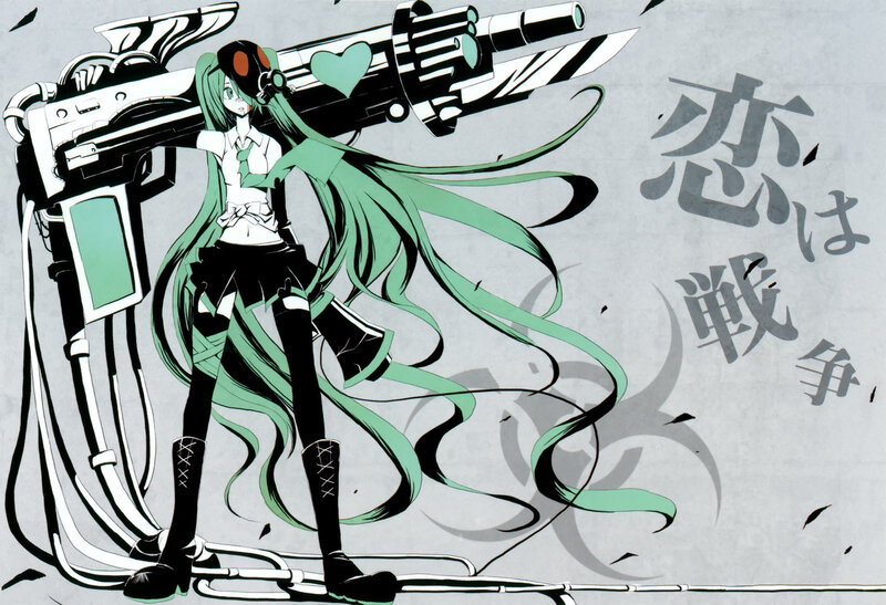Green-haired Girl with Gun — Green