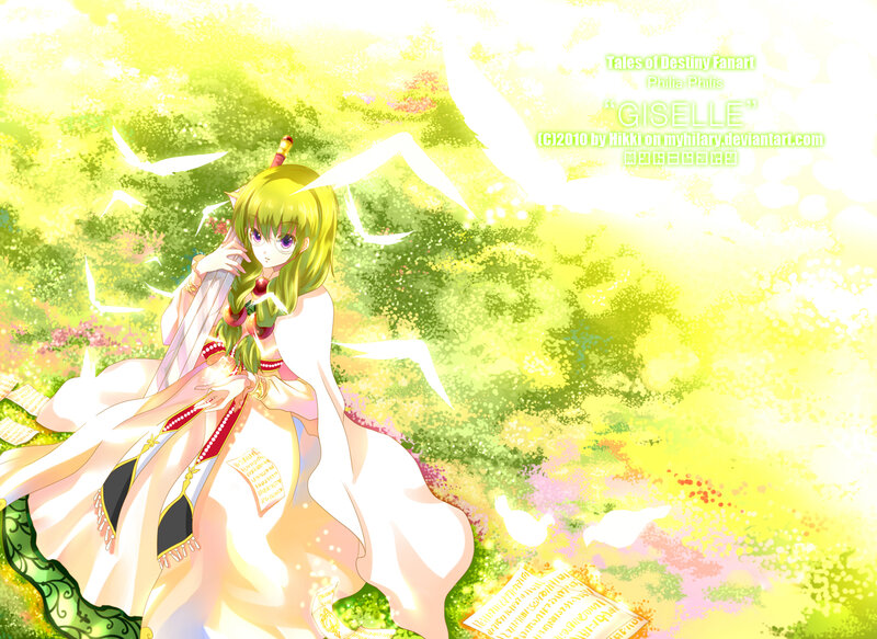 Green-haired Girl with Harp
