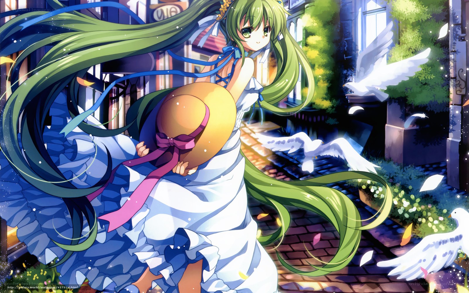 Green-haired girl with hat