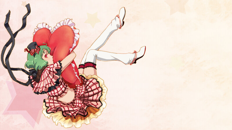 Green-haired Girl with Heart — Red