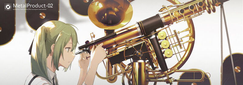 Green-haired Girl with Instrument