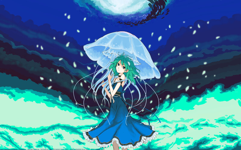 Green-haired Girl with Jellyfish — Blue