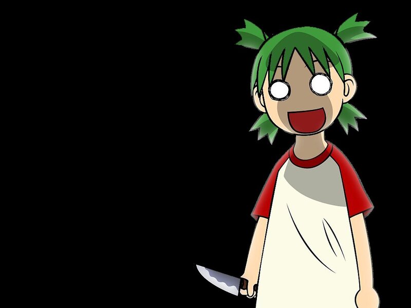 Green-haired Girl with Knife — Black