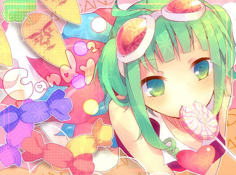 Green-haired Girl with Lollipop — Green