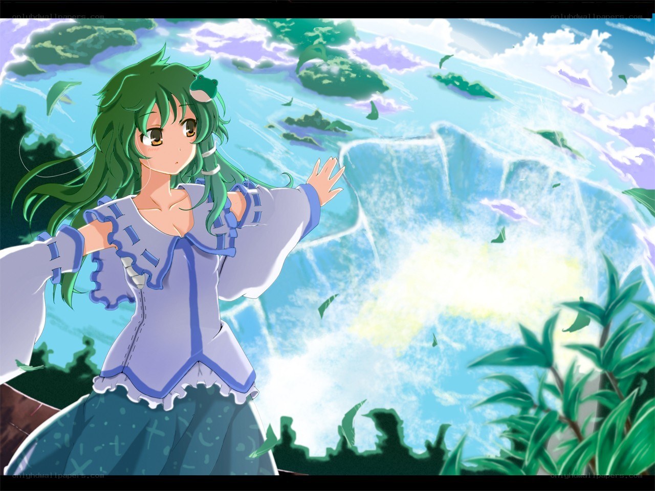 green-haired girl with magic
