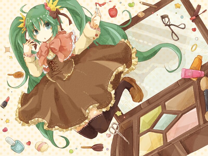 Green-haired Girl with Makeup