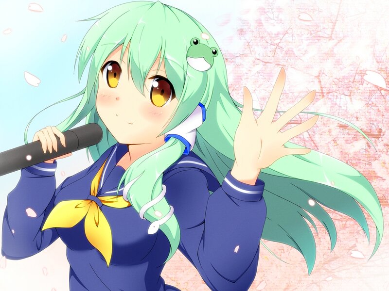 Green-haired Girl with Microphone — Blue