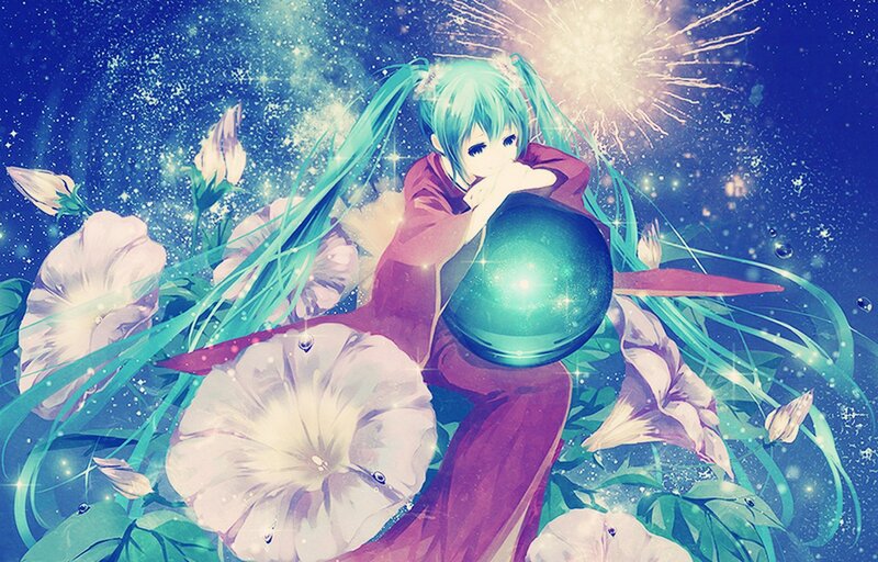 Green-haired Girl with Orb