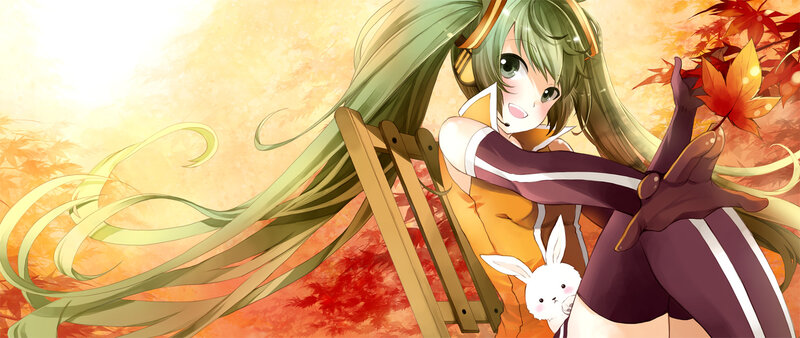 Green-haired Girl with Rabbit — Orange