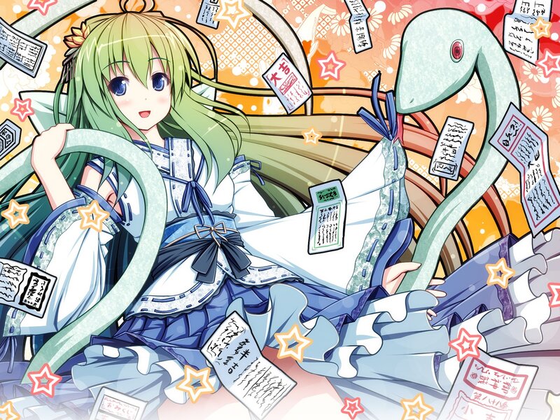 green-haired girl with snake