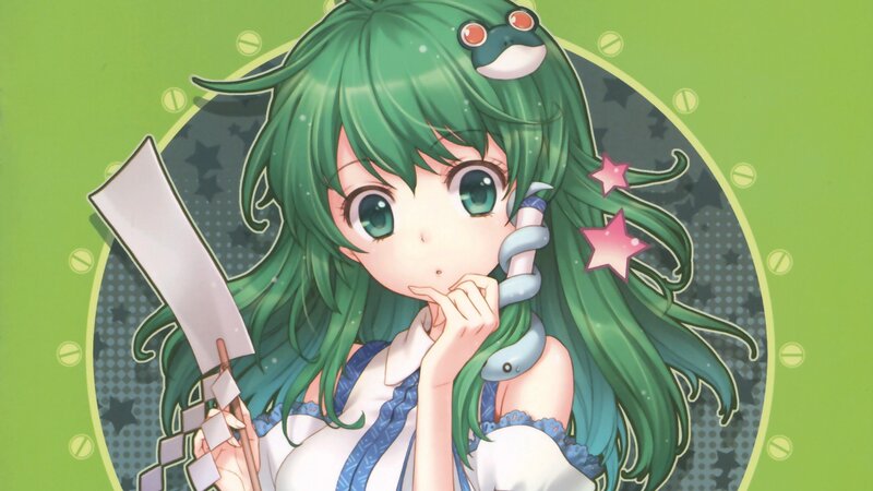 green-haired girl with snake