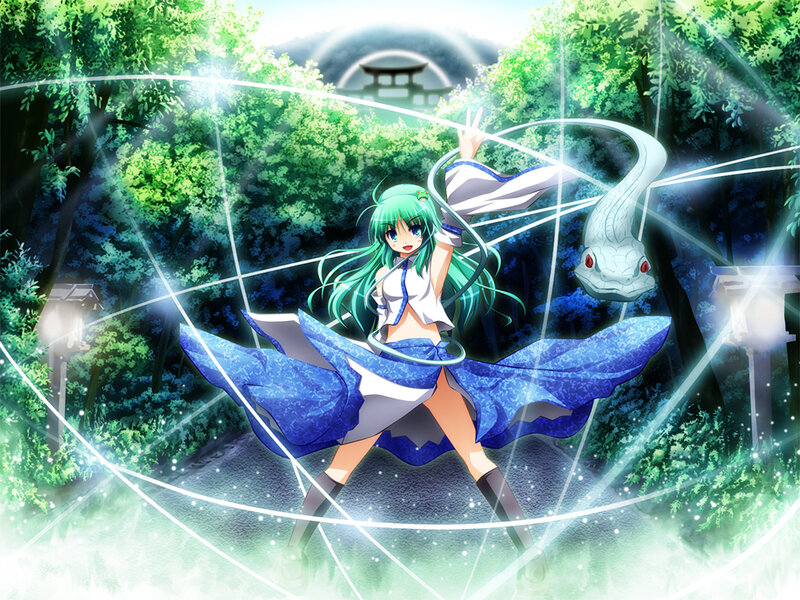 Green-haired Girl with Snake — Green