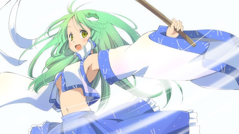 Green-haired Girl with Staff — Green, Dynamic