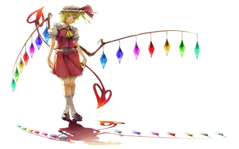 Green-haired Girl with Staff — White