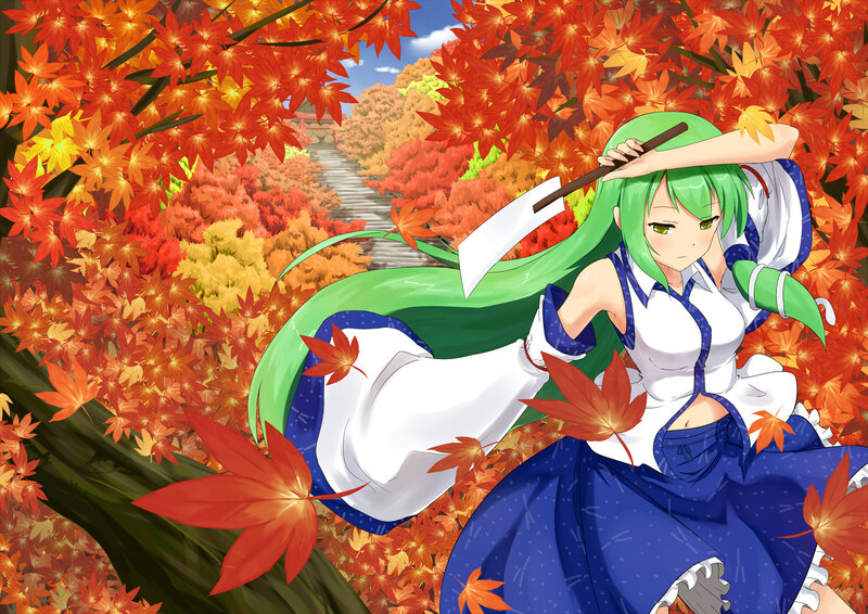 Green-haired Girl with Sword — Red
