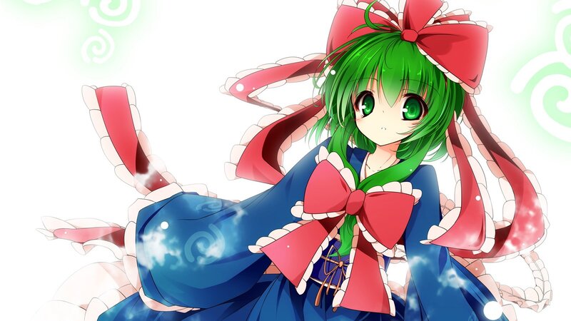 Green-haired Girl with Tentacles — Green, Playful