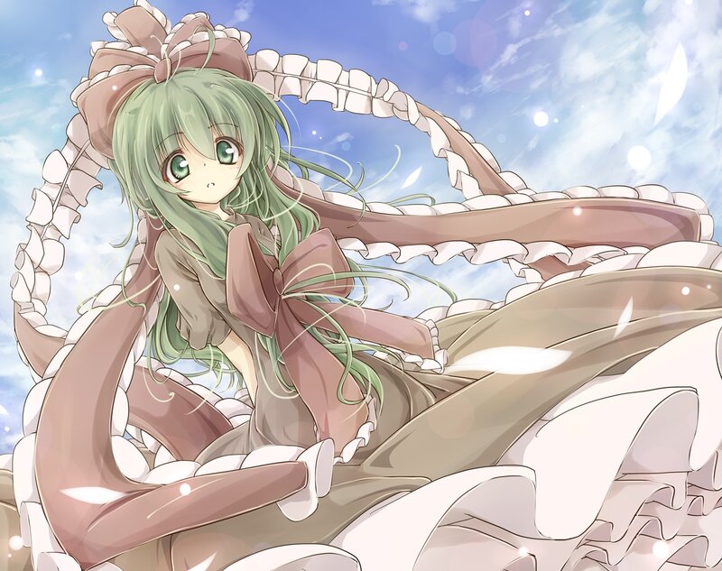 green-haired girl with tentacles