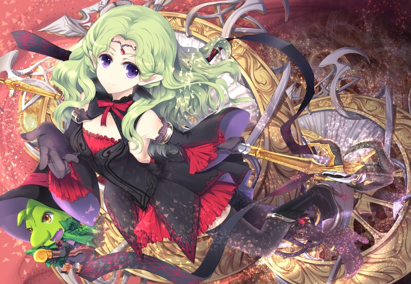 Green-haired Girl with Weapon
