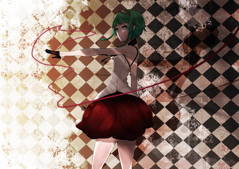 Green-haired Girl with Whip