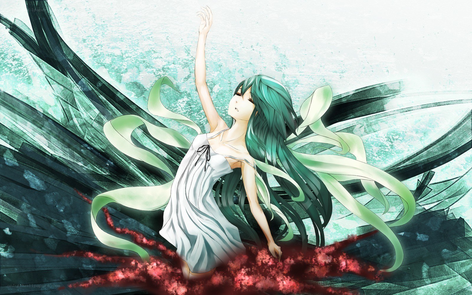 green-haired girl with wings