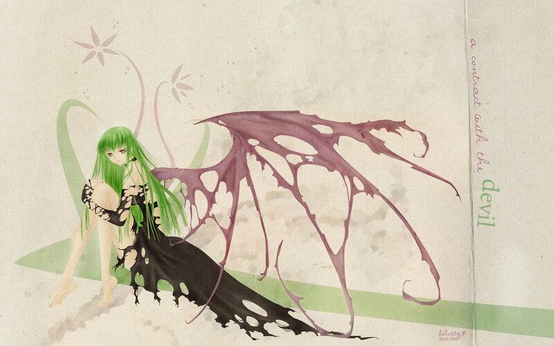 green-haired girl with wings