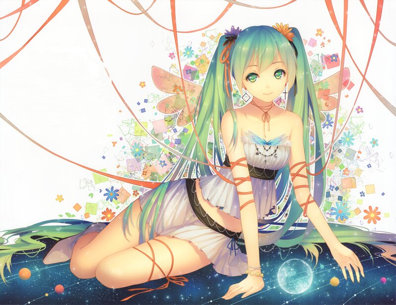 Green-haired Girl with Wings — Blue, Dreamy