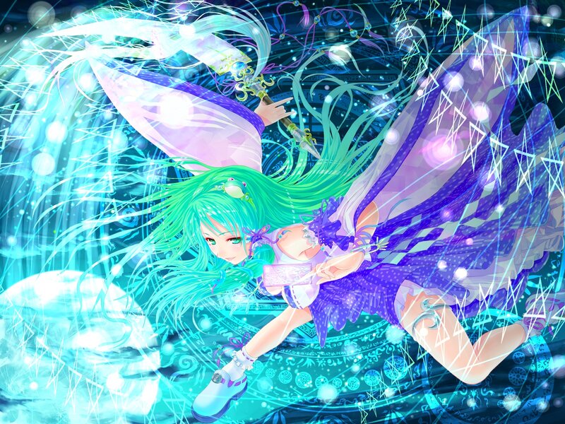 Green-haired Girl with Wings — Blue, Dynamic