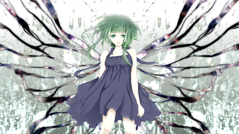 Green-haired Girl with Wings — Green, Dramatic
