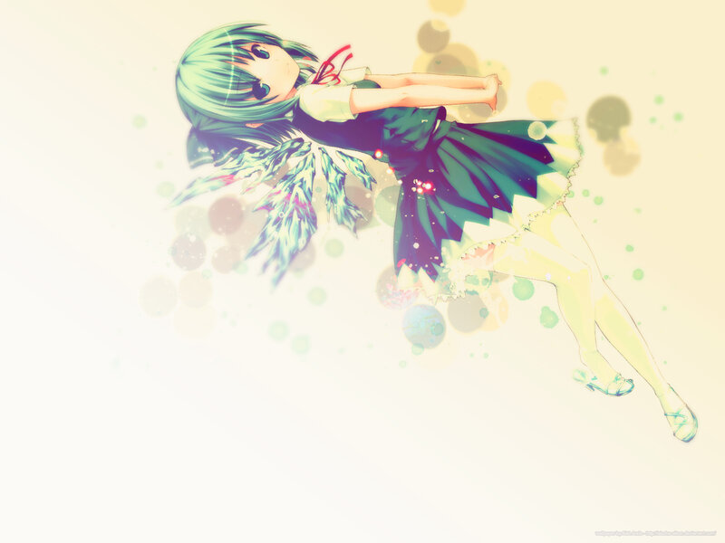 Green-haired Girl with Wings — Green, Dreamy