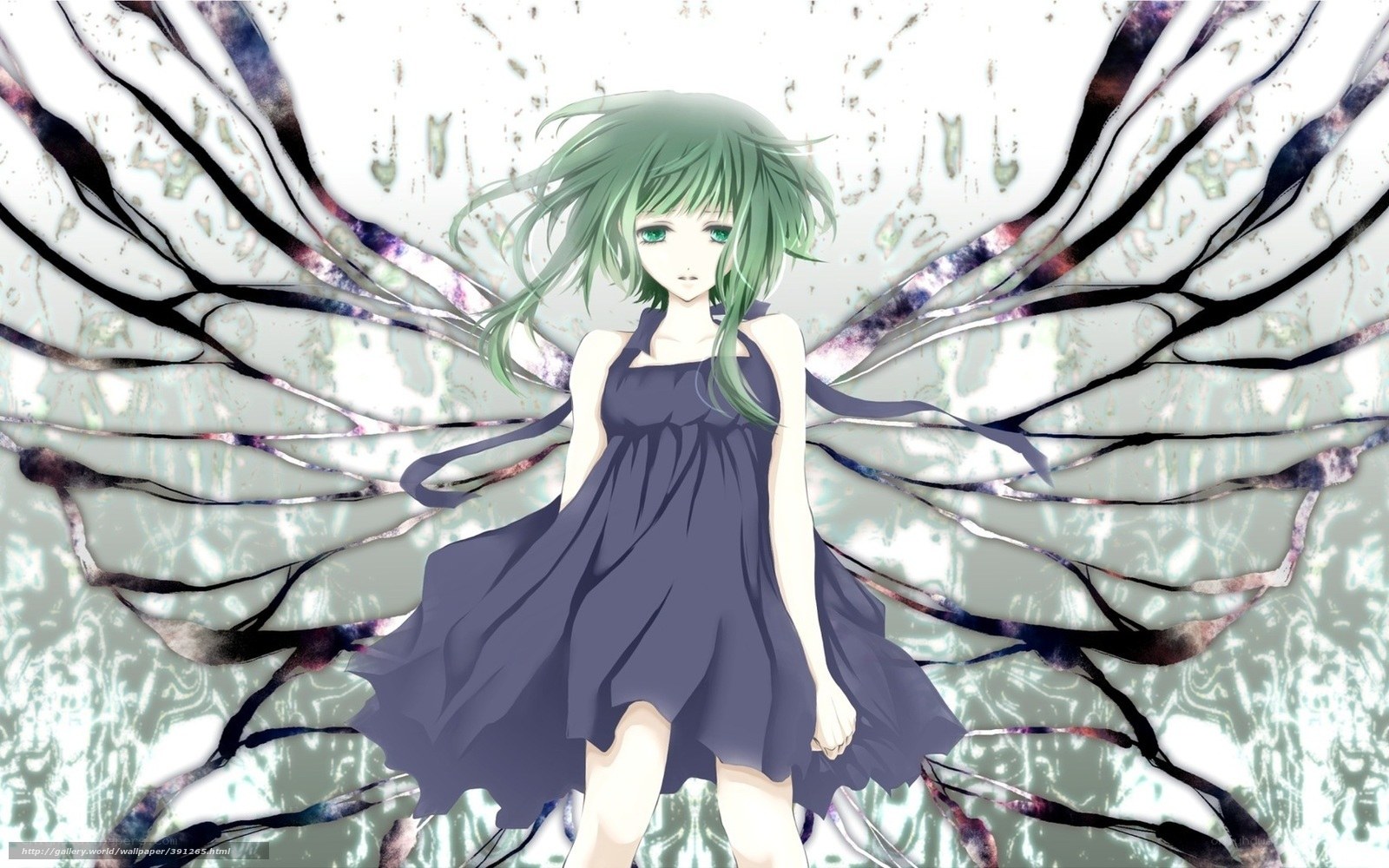 green-haired girl with wings